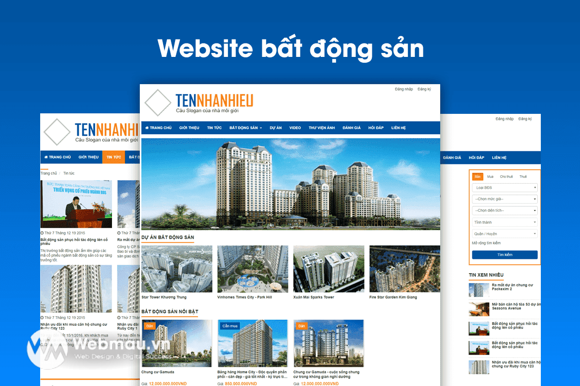Thiết Kế Web Các Dự Án Bất Động Sản đơn giản và trực quan